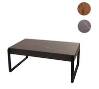 Table basse MCW-L53 métal 43x110x64cm imitation marbre gris
