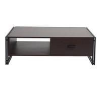 Table basse HWC-A27 41x120x60cm Structure 3D Métal MDF brun foncé
