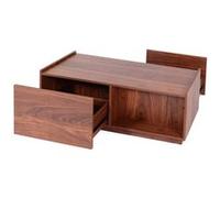 Table basse HWC-J78 tiroir, 110x50x40cm aspect noyer