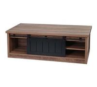 Table basse HWC-K75 aspect bois métal industriel 44x120x60cm brun