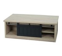 Table basse MENDLER HWC-K75 métal aspect bois 44x120x60cm couleur naturelle Bois G