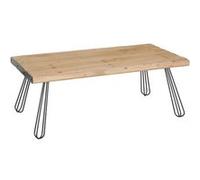 Table basse HWC-L73, Table de salon, bois massif industriel certifié MVG 120x60cm, naturel