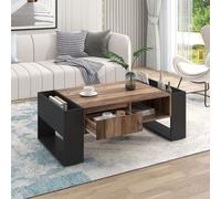 Table basse Merax Table d'appoint avec tiroir, 2 compartiments de rangement et grand espace de rangement