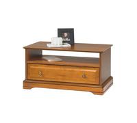 Table Basse - Merisier - Louis-Philippe - 1 Tiroir Traversant - 1 Niche - 82.4x41.6x46.5 cm