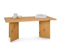 Table basse MESA pour salon en bois massif finition laquée, Design rectangulaire moderne, Pieds angulaires, 110 x 45 x 60 cm