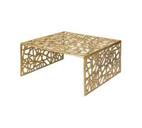 Table basse METRIX carrée 60 cm - Table basse design en aluminium doré à motifs géométriques