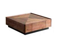 Table Basse Meuble Multifonctionnel Table Basse Nordique Salon Maison Carré Bois Espace de Rangement Carré Tables Basses Pour Le Salon(100cm)