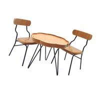 Table basse miniature à l'échelle 1/12 - Décoration de meubles de maison de poupée - Accessoires de loisirs - Ensemble de table et de chaises miniatures pour décoration de maison de poupée