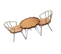 Table basse miniature à l'échelle 1/12 - Décoration de meubles de maison de poupée - Accessoires de loisirs - Ensemble de table et de chaises miniatures pour décoration de maison de poupée