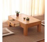 Table basse minimaliste en bois massif - Table basse rectangulaire multifonctionnelle pour salon et salle à manger - Table basse japonaise pour sièges au sol - 78,7 x 48,3 x 30,5 cm (jaune)
