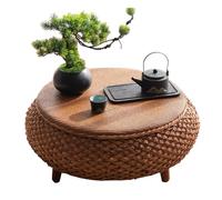 Table Basse Minimaliste en Osier De Style Japonais, Idéale pour Balcon Ou Maison D'hôtes. Table Basse en Osier pour Balcon Ou Maison D'hôtes.(60 * 60 * 25cm)