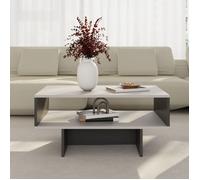 [en.casa] Table Basse Design Rectangulaire pour Salon avec Surface de Rangement Panneau de Particules 37 x 80 x 45 cm Blanc Anthracite