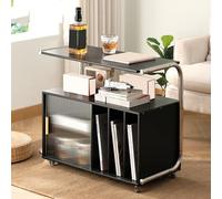 Table basse mobile avec rangement | Chariot roulant pour la maison, la cuisine, le salon, meubles polyvalents sur roulettes