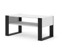 TABLE BASSE MOBILE PLATEAU PC 2 NIVEAUX BLANC MAT 100x53.20x47.50cm MONDI