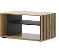 TABLE BASSE MOBILE SUPPORT ORDINATEUR PORTABLE AURIS 87x55x45cm CHÊNE NOIR MAT
