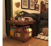 Table basse moderne à plateau relevable avec rangement - Table d'appoint pliable sur roulettes - Chariot mobile multifonction pour chambre à coucher ou salon
