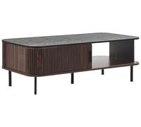 Beliani Table Basse Moderne à Portes Coulissantes 4 Compartiments Bois Foncé Jose