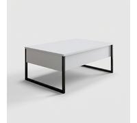 Table basse moderne avec pieds en métal Luxe Blanc
