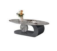 Table basse moderne avec plateau de roche et base en métal, table centrale de salon élégante pour un rangement et une élégance améliorés