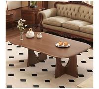Table basse moderne du milieu du siècle 119,4 cm ovale rustique en bois d'acacia meubles de salon élégant table à cocktail et table à thé marron petit design pour les maisons modernes