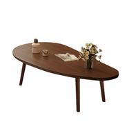 Table basse moderne du milieu du siècle en forme de mangue de style vintage - Panneau en bois artificiel épais - Plateau large - Pieds en bois massif - Table centrale stable et portante pour la maison