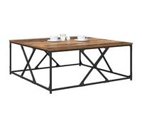 Table basse moderne en bois recyclé - 100 x 100 x 40 cm - En matériau dérivé du bois avec pieds en acier - Table d'appoint parfaite pour des soirées agréables avec vos amis et votre famille à