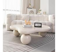 Table basse moderne en forme de nuage irrégulier, inspirée des dessins | Table basse unique en forme de nuage, au design ludique de style dessin animé et dotée de 3 pieds sphériques, idéale pour le
