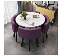 Table basse moderne en marbre avec quatre chaises pour salon, balcon, bureau, salle de réunion, salon de beauté et cinéma