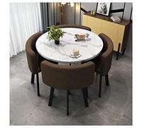 Table basse moderne en marbre avec quatre chaises pour salon et balcon, salle de réunion, bureau, réception, salon de beauté, cinéma