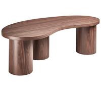 Table Basse Moderne en MDF 130x52cm Base Placage Marron Foncé Easton