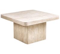 Table Basse Moderne en MDF 80 x 80 cm Base Placage en Pierre Beige Duson