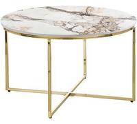 Table basse moderne Meubles de salon plateau métallique minimaliste Beige Nouveau