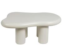 Table Basse Moderne Minimaliste MDF 100 x 70 cm Blanche Forme Ovale Ondle