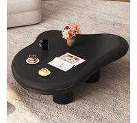 Table basse moderne noire 91 cm en forme de nuage avec 4 pieds stables, jolie accentuation forme irrégulière pour salon, chambre à coucher et petites pièces, facile à monter