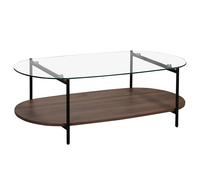 Table Basse Moderne Ovale L 120 cm en Verre Transparent