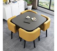 Table basse moderne pour salle de conférence, économiseur d'espace, petite table de réunion avec chaises pour négociation, vente au bureau et magasins (jaune)