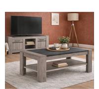 Table basse moderne rectangle grise MAYA