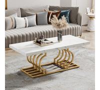 Table basse moderne, table cocktail 120 x 50 cm, cadre géométrique, table basse rectangulaire, meuble décoratif pour salon, facile à monter. À propos de cet article✔ [ÉLÉGANT ET MULTIFONCTIONNEL] Cett