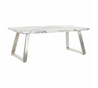 Table basse moderne - Urban Blanc - Argenté - Acier 120 cm