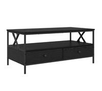 Table basse moderne - vidaXL - Chêne Noir - 100x51x45 cm - Bois d'ingénierie - 2 tiroirs - 1 étagère - Assemblage requis