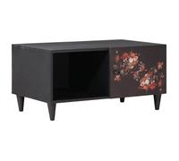 Table basse moderne - vidaXL - Multicolore - 80x50x40 cm - Bois de mangue massif - Motif floral - Boutons en laiton