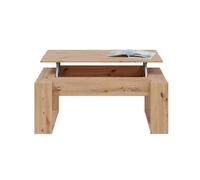 Table basse modulable en mélamine coloris chêne - Hauteur 45 x Longueur 105 x Profondeur 55 cm