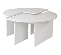 Table basse - MOIRA - Ronde - Blanc Naturel - 90 x 90 x 41 cm