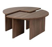 Table basse - MOIRA - Ronde - Noyer - 90 x 90 x 41 cm