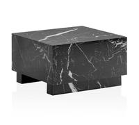 Table basse Monobloc 60 x 60 x 35 cm Noir brillant avec aspect marbre | Table de salon carrée | Table basse design | Table basse design en forme de cube