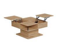 Table basse Movira 80x45cm avec compartiments de rangement Chêne de force doré Vicco 59127
