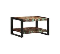 vidaXL Table basse multicolore 70x50x38 cm bois de récupération massif