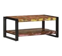 Table basse multicolore 90x50x38 cm bois de récupération massif Multicolore G