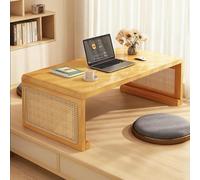 Table Basse Multifonctionnelle En Bois Massif, Table Basse De Sol, Bureau De Méditation, Pliable Et Sans Montage, Pour Les Appartements Et Les Petits Espaces(Beige,80*50*30cm/31.5*19.7*11.8in)