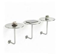 Table Basse Murale Métal，Table De Bar Ronde，Petite Bureau D'appoint Flottant en Forme L，café, Restaurant, Chambre À Coucher Cocktail Bistro(Argent,W35xH45cm)
